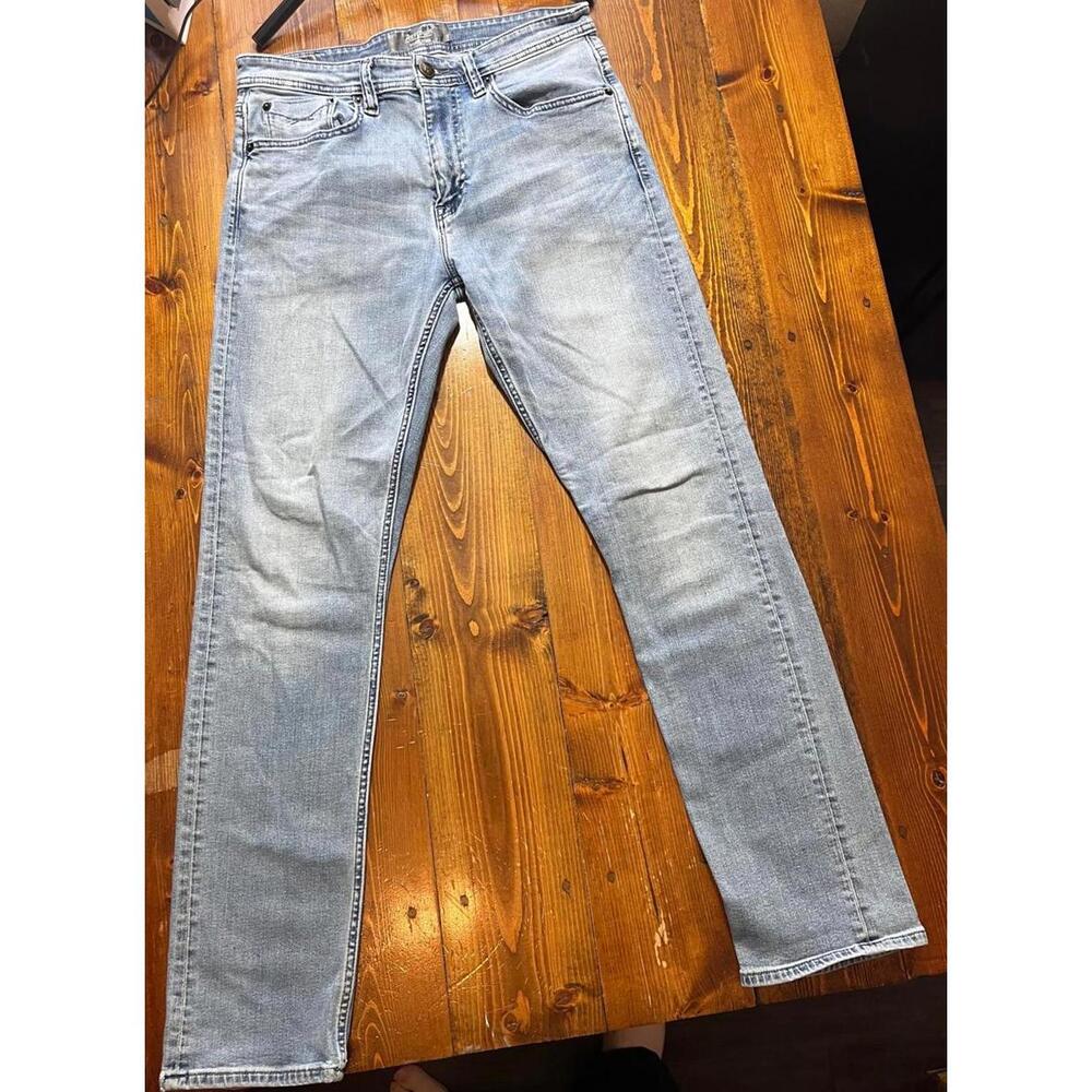 Revtown Jeans Mens 32x32‎ Light Wash Stretch Slim Straight Denim Pants